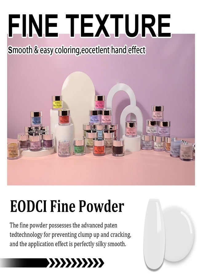 EODCI White Color Dip Powder, 1OZ Nail Dipping Powder for Long-lasting 28 Days+ Dip Nail Art French Manicure Nail Starter & Professional Home DIY Salon Use 28g - Image 2